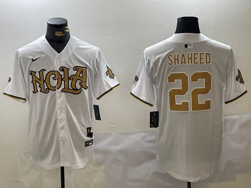 Men's New Orleans Saints Rashid Shaheed #22 White Jersey